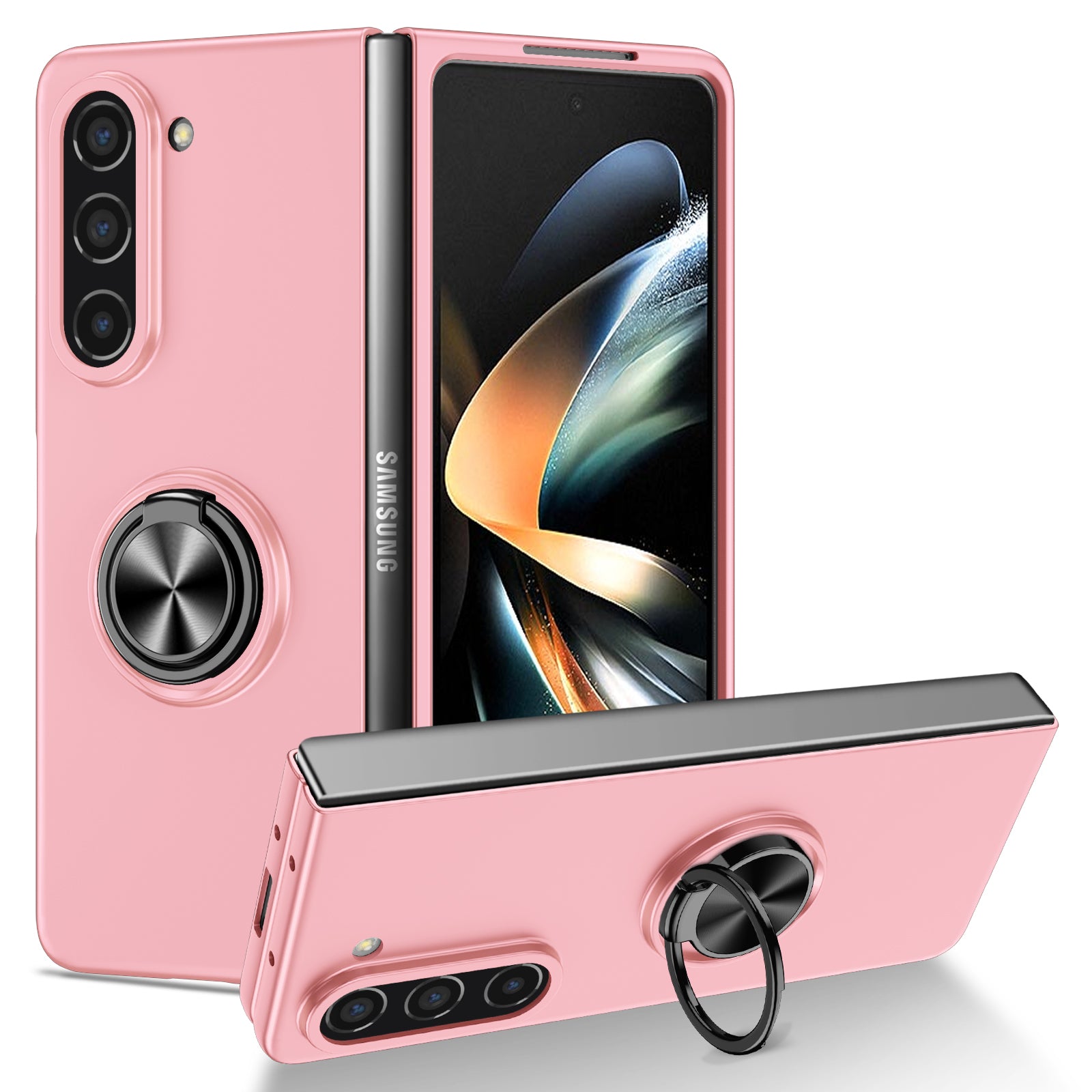 For Samsung Galaxy Z Fold5 5G Ring Kickstand Phone Case Support Car Mount Hard PC Protective Cover For Samsung Galaxy Z Fold5 5G Ring Kickstand Phone Case Support Car Mount Hard PC Protective Cover
